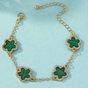 Chic Green Five Leaf Clover Bracelet